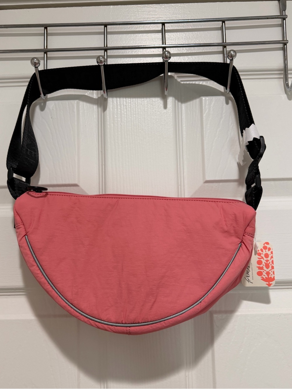 FP Movement by Free People Pink Crescent Crossbody with Black Strap